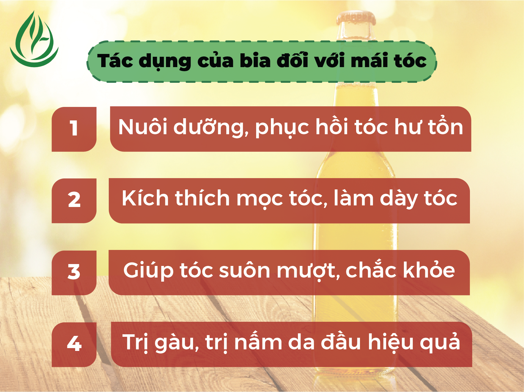 tại sao bia lại có tác dụng tốt cho mái tóc hư tổn